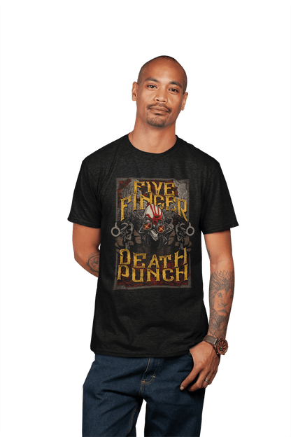 Five Finger Death Punch Barrels Officially Licensed Mens T Shirt Black