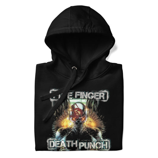 Five Finger Death Punch Bot Heaven Classic Mens Officially Licensed Hoodie Black