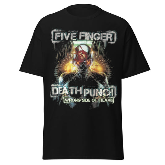 Five Finger Death Punch Bot Heaven Jumbo Print Mens T Shirt Black