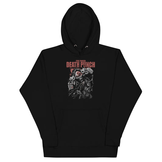 Five Finger Death Punch Both Barrels Classic Mens Officially Licensed Hoodie Black