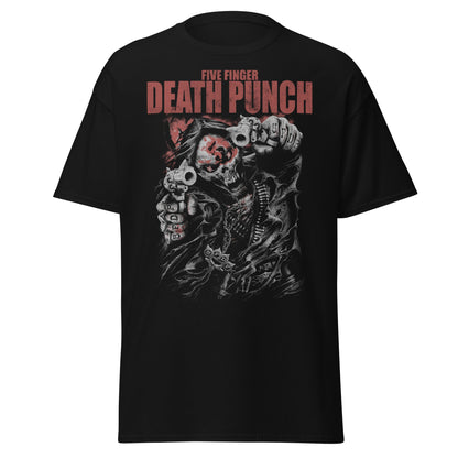 Five Finger Death Punch Both Barrels Jumbo Print Officially Licensed Mens T Shirt Black