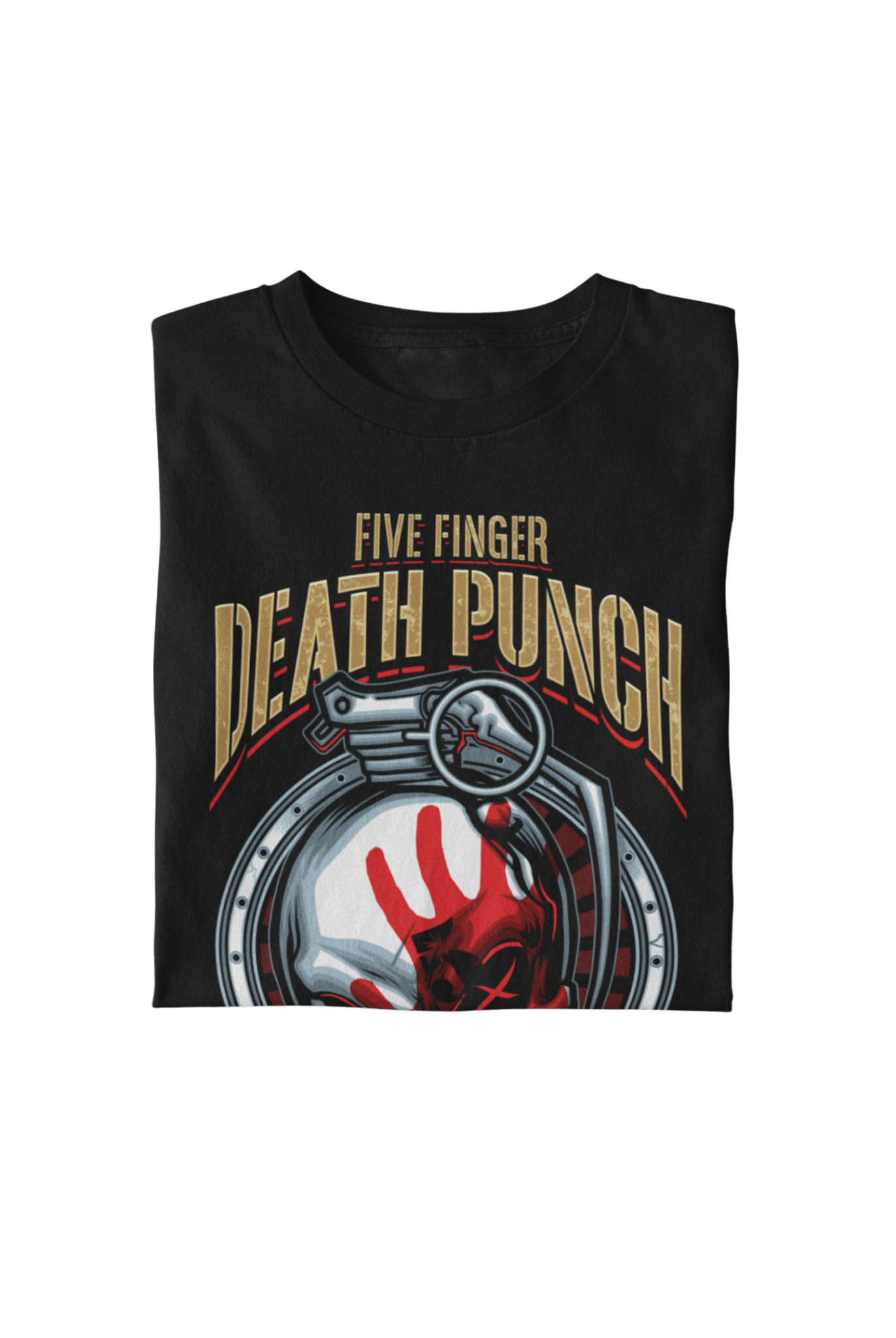 Five Finger Death Punch Brass Knuckle Officially Licensed Mens T Shirt Black