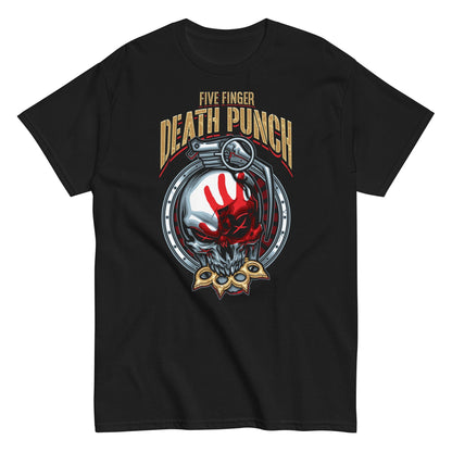 Five Finger Death Punch Brass Knuckle Officially Licensed Mens T Shirt Black