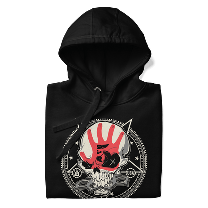 Five Finger Death Punch Circle Logo Mens Officially Licensed Hoodie Black