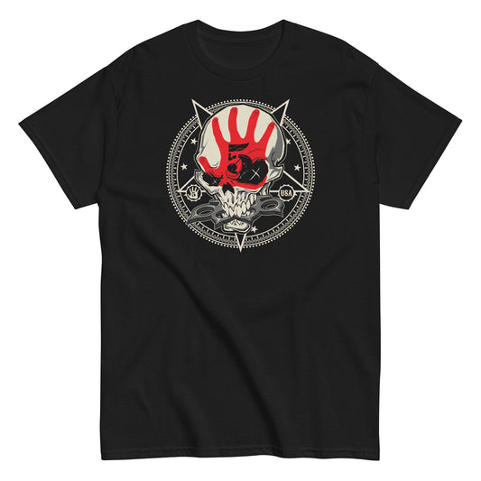 Five Finger Death Punch Circle Logo Mens T Shirt Black