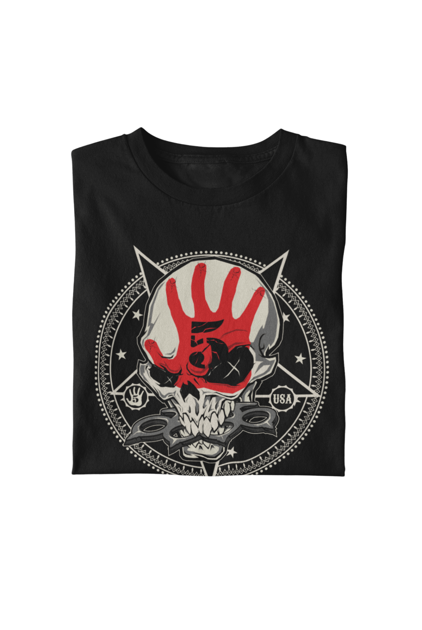 Five Finger Death Punch Circle Logo Officially Licensed Mens T Shirt Black