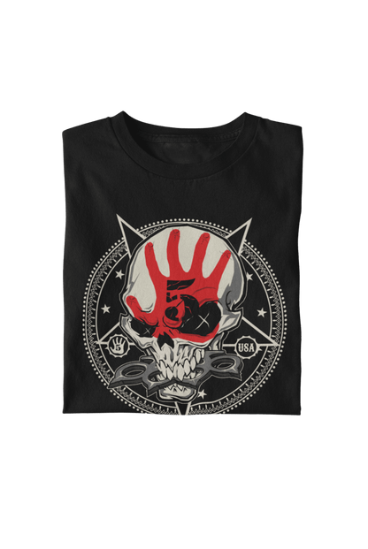 Five Finger Death Punch Circle Logo Officially Licensed Mens T Shirt Black