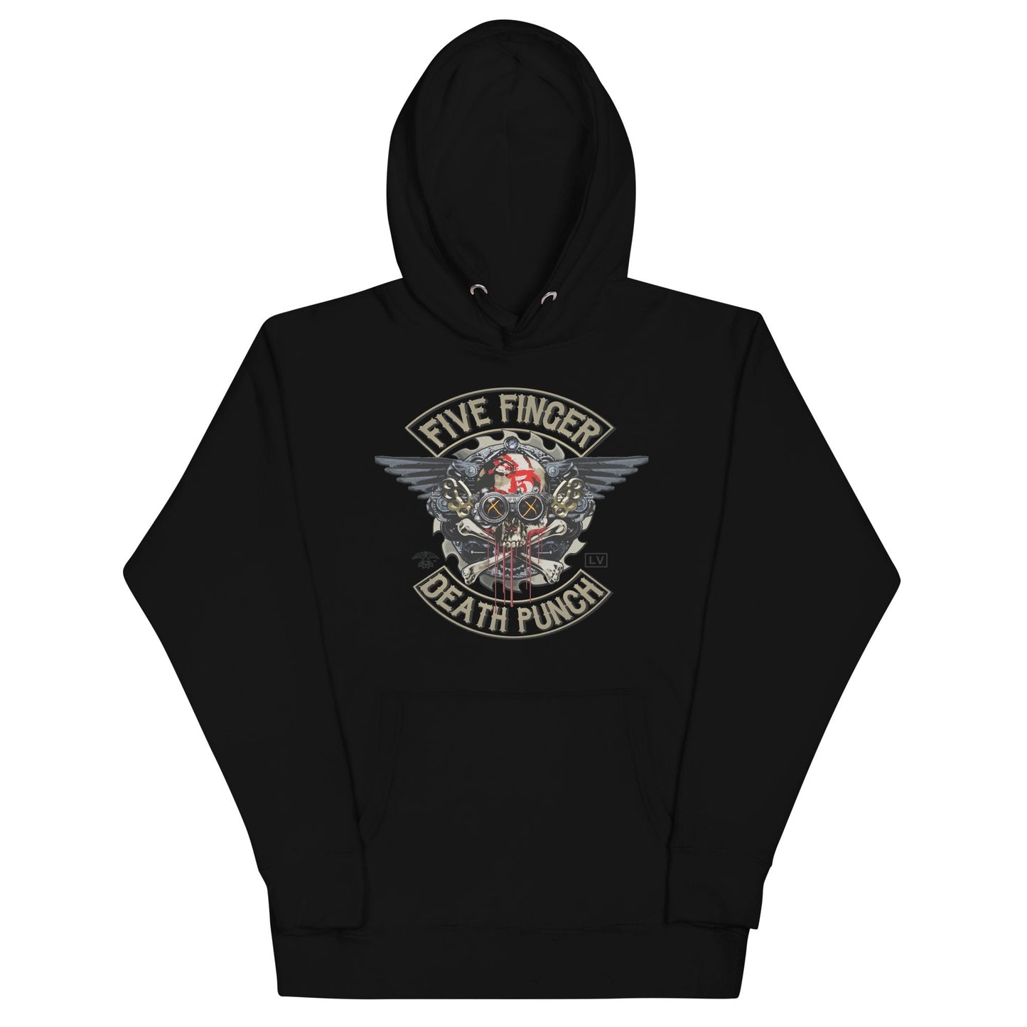 Five Finger Death Punch Crossbones Classic Mens Officially Licensed Hoodie Black