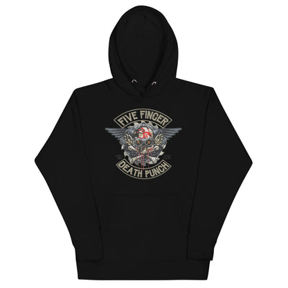 Five Finger Death Punch Crossbones Classic Mens Officially Licensed Hoodie Black
