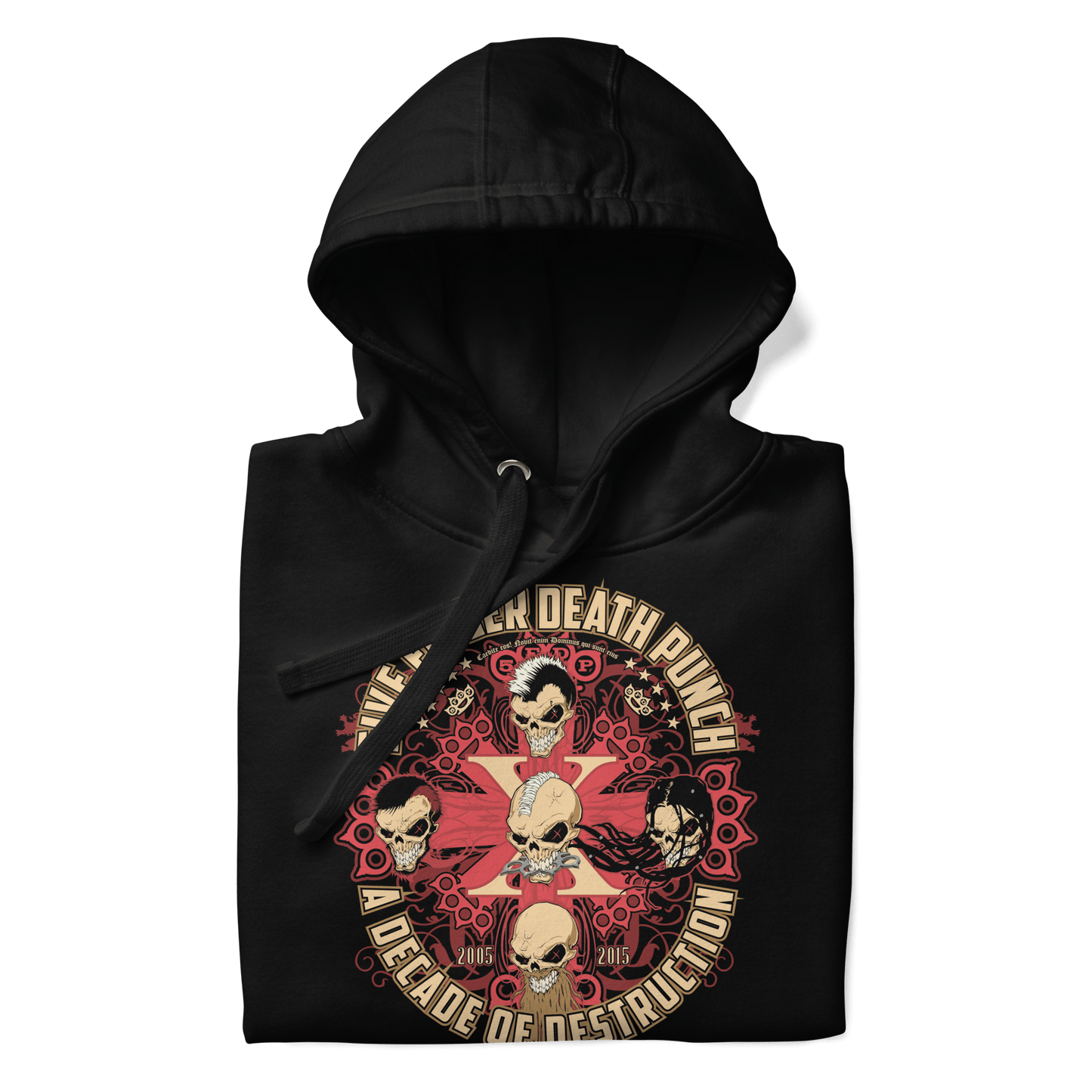 Five Finger Death Punch Decade of Destruction Mens Officially Licensed Hoodie Black