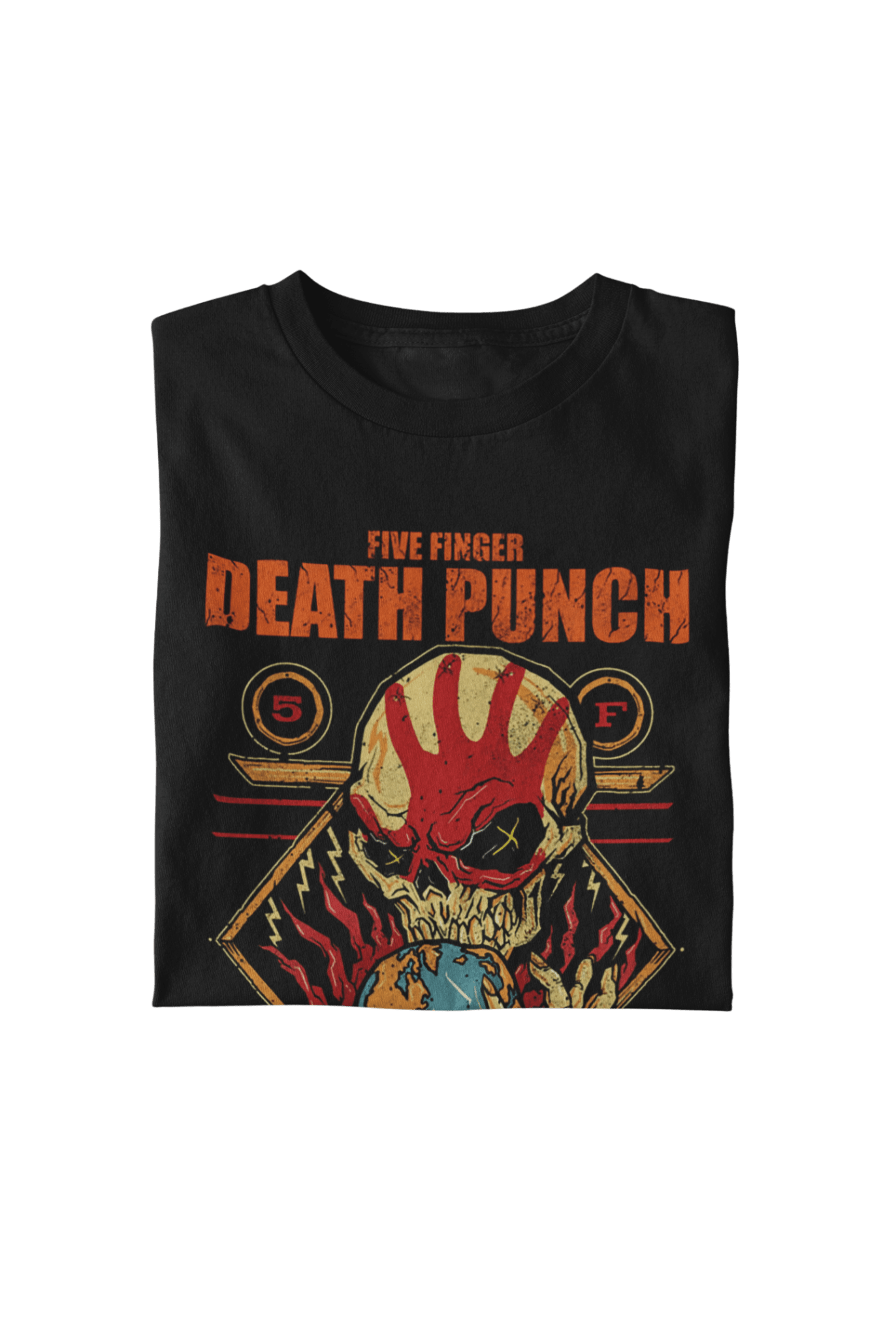 Five Finger Death Punch Hand Skull Logo Officially Licensed Mens T Shirt Black