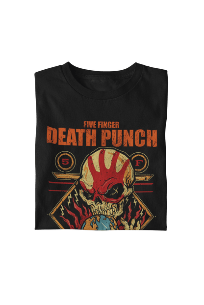 Five Finger Death Punch Hand Skull Logo Officially Licensed Mens T Shirt Black