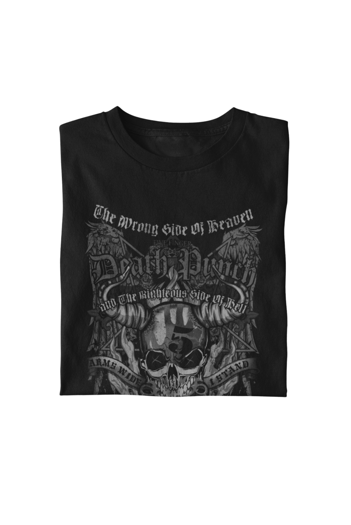 Five Finger Death Punch Righteous Side of Evil Officially Licensed Mens T Shirt Black