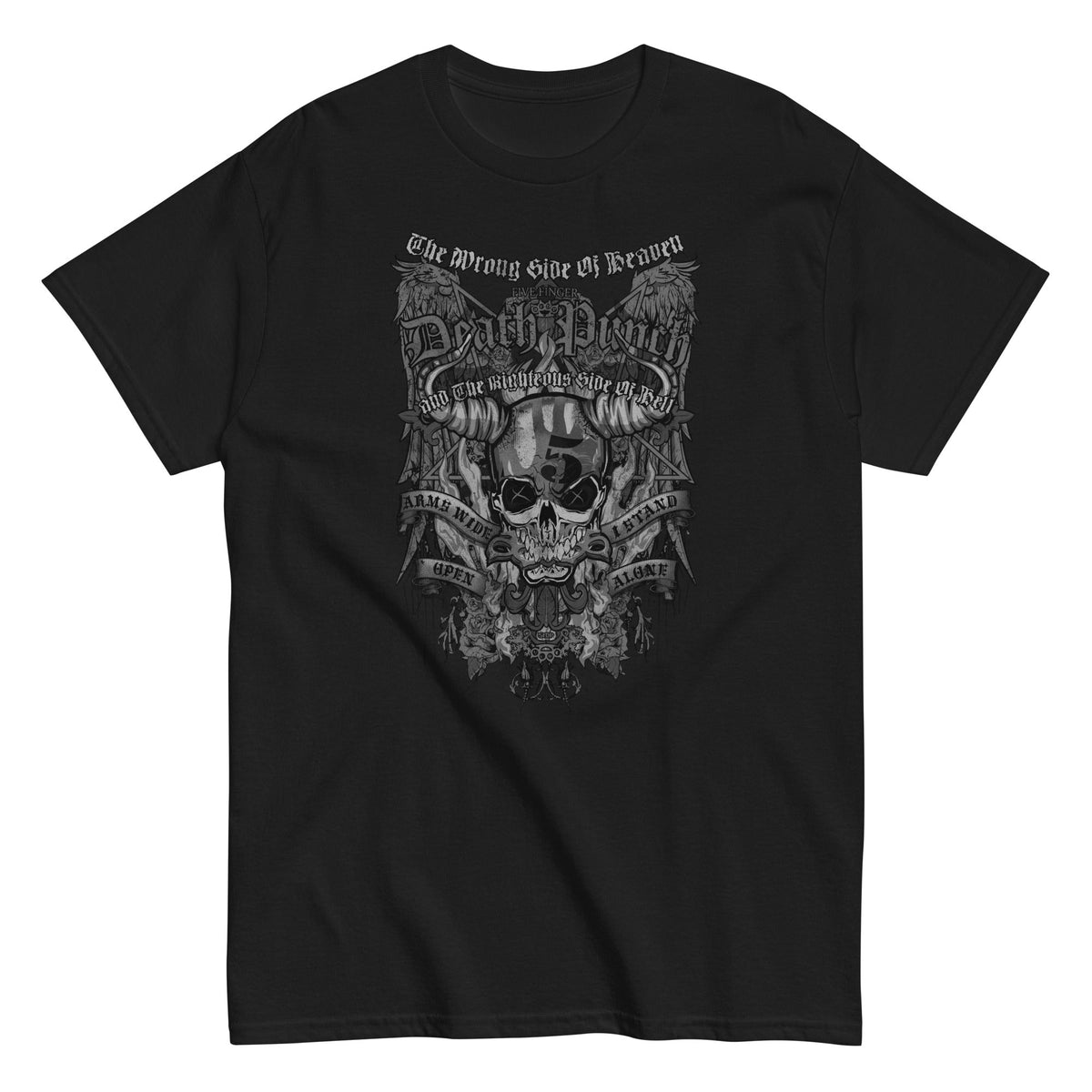 Five Finger Death Punch Righteous Side of Evil Officially Licensed Mens T Shirt Black
