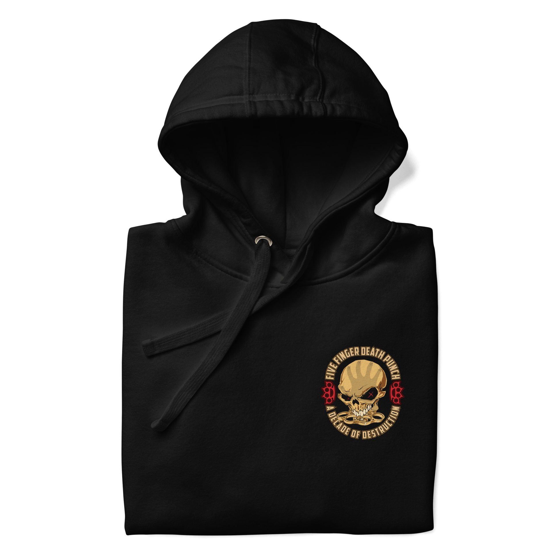 Five Finger Death Punch Small Logo Mens Officially Licensed Hoodie Black