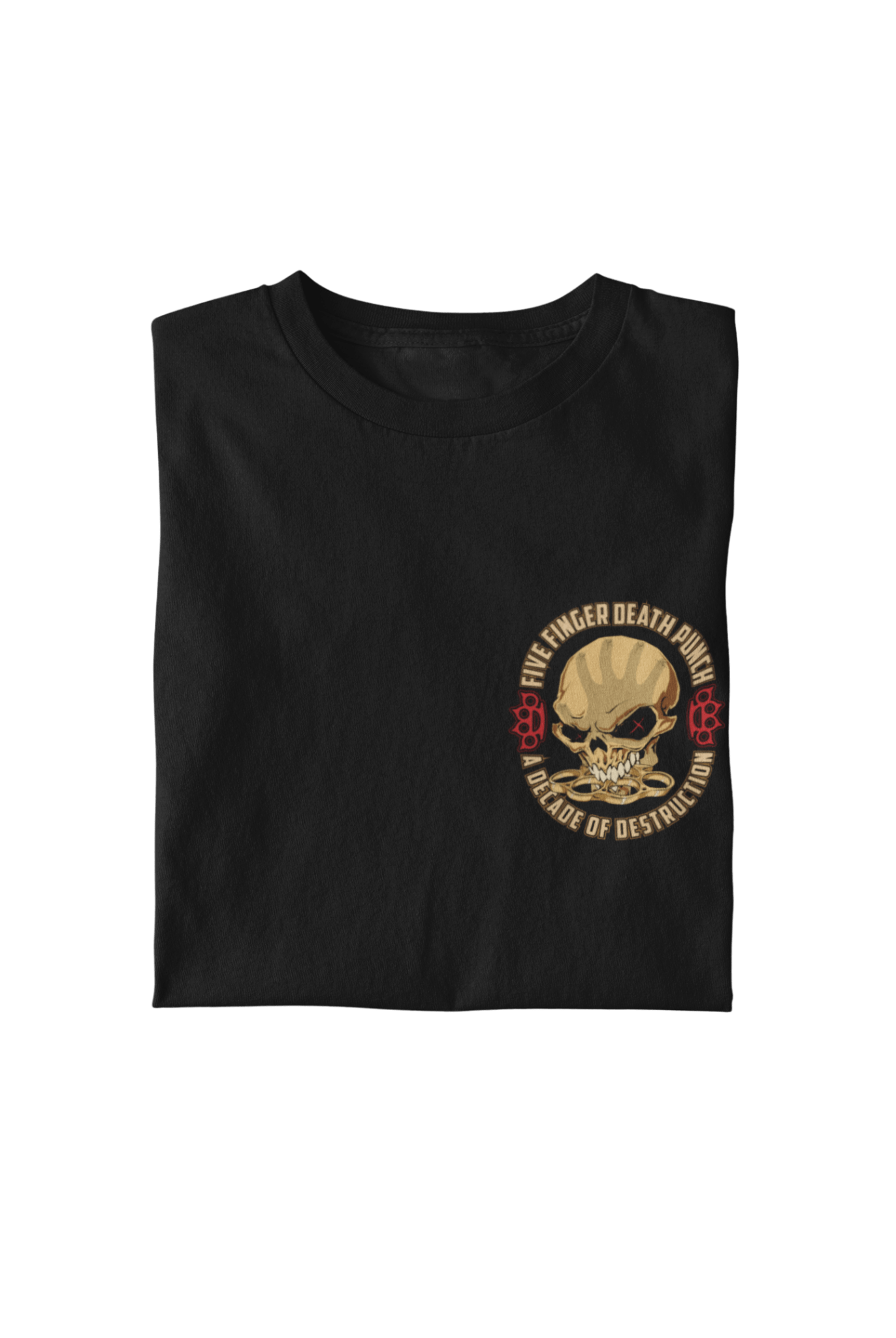 Five Finger Death Punch Small Logo Officially Licensed Mens T Shirt Black