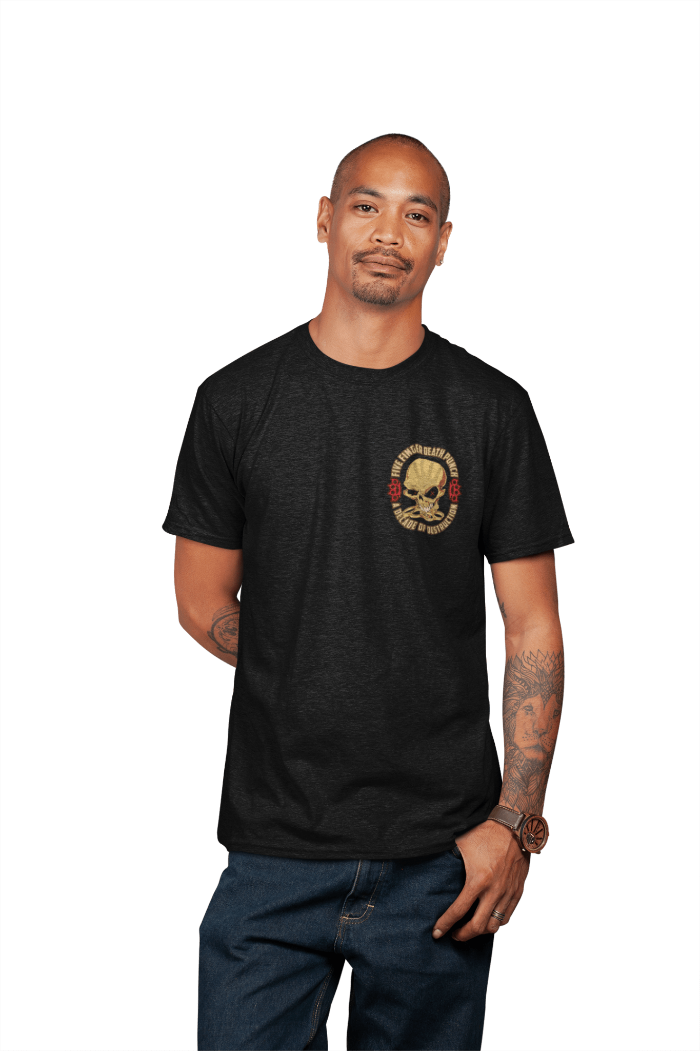 Five Finger Death Punch Small Logo Officially Licensed Mens T Shirt Black
