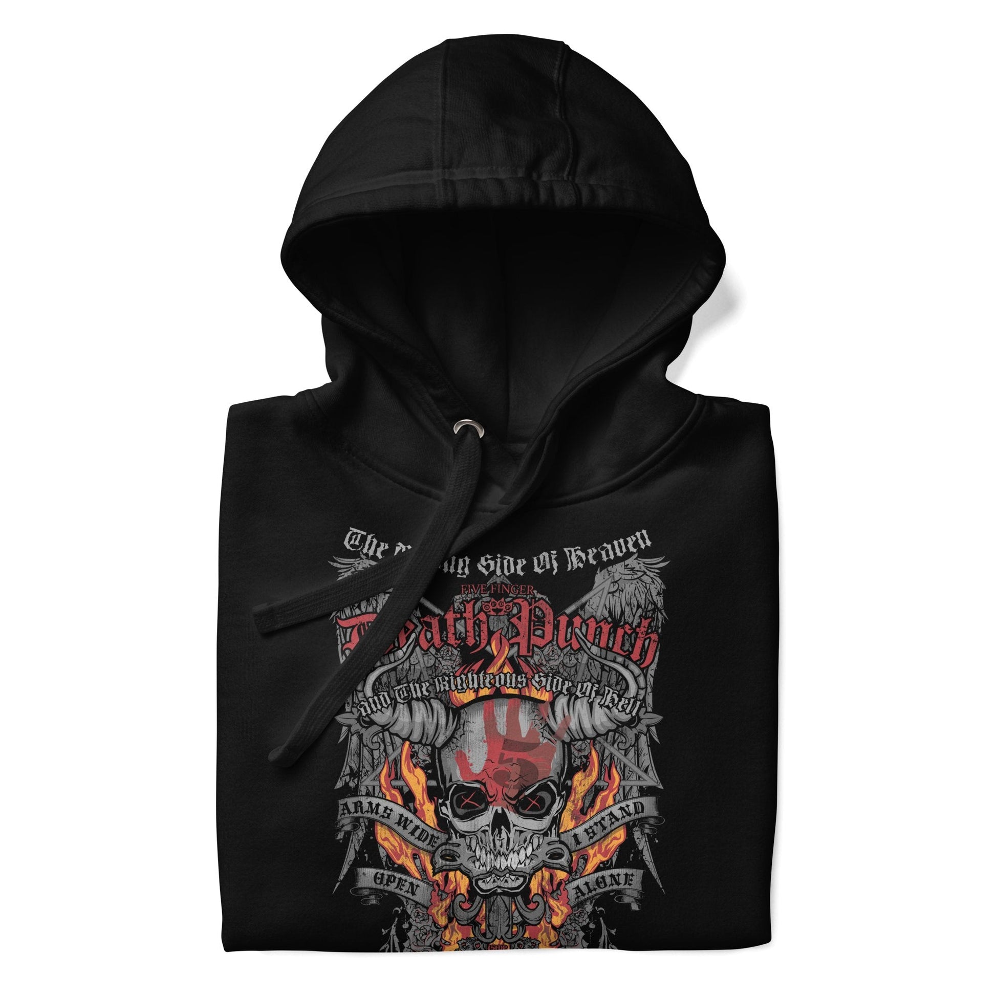 Five Finger Death Punch Wrong or Righteous Classic Mens Officially Licensed Hoodie Black