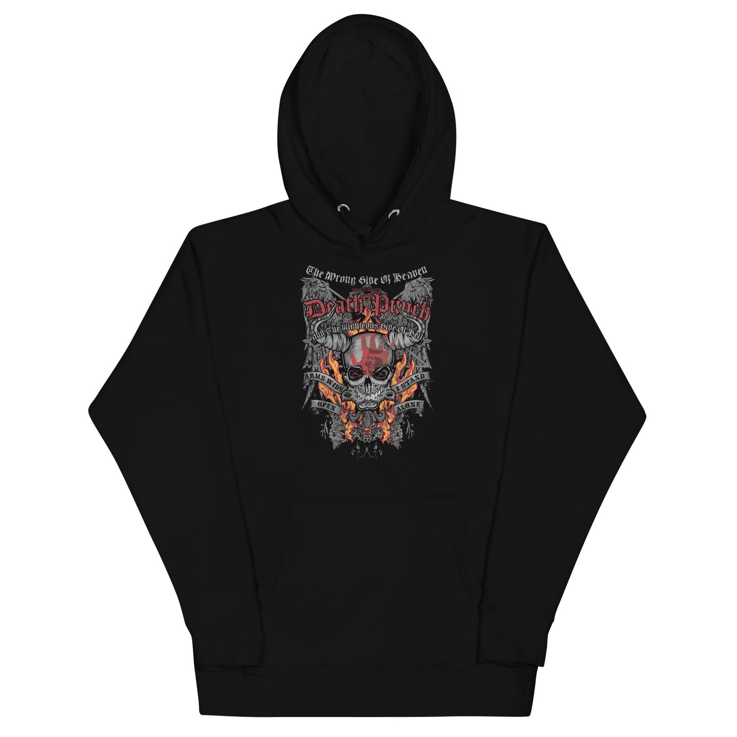 Five Finger Death Punch Wrong or Righteous Classic Mens Officially Licensed Hoodie Black