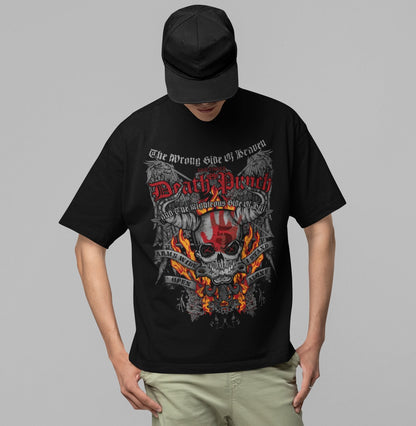 Five Finger Death Punch Wrong or Righteous Jumbo Print Officially Licensed Mens T Shirt Black