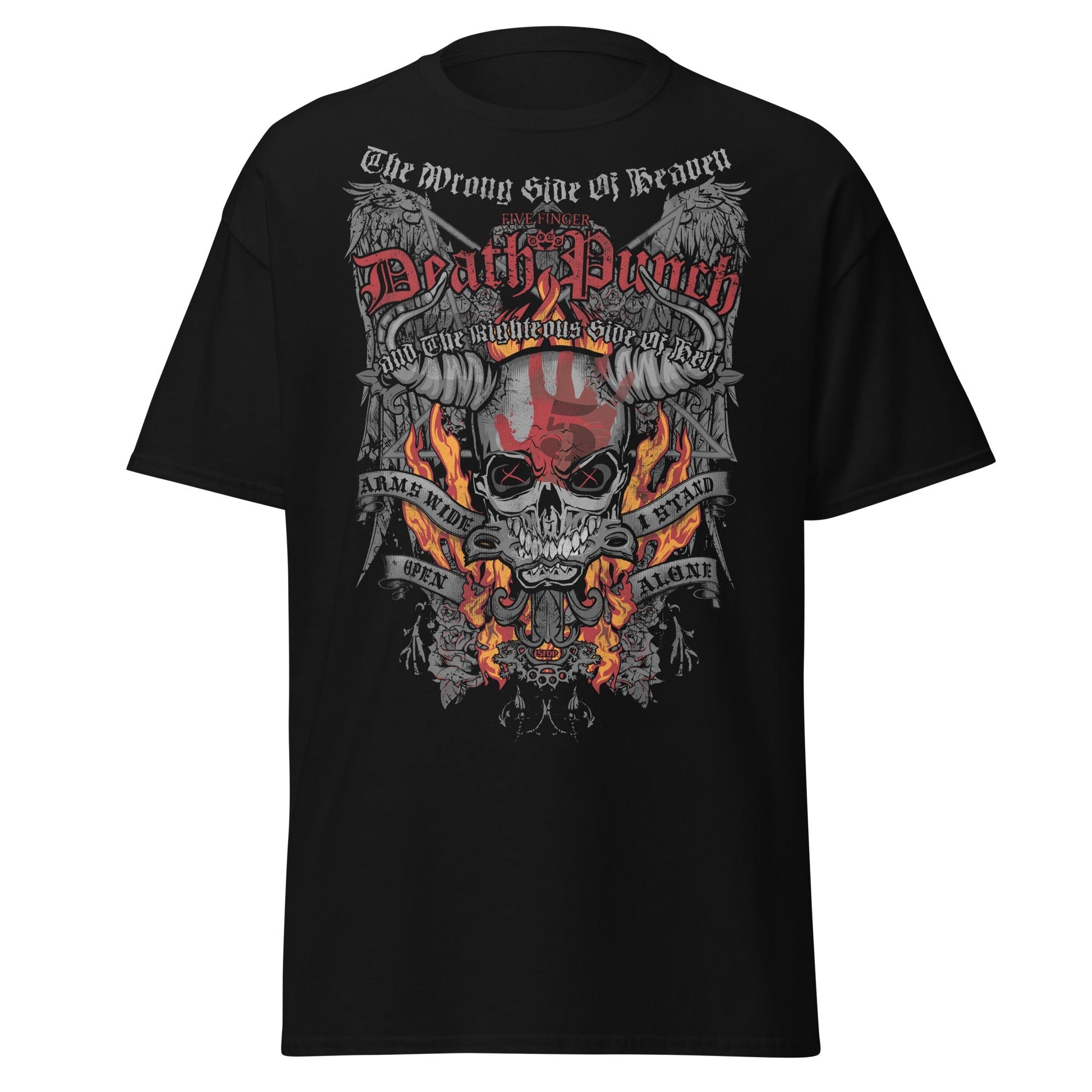 Five Finger Death Punch Wrong or Righteous Jumbo Print Officially Licensed Mens T Shirt Black