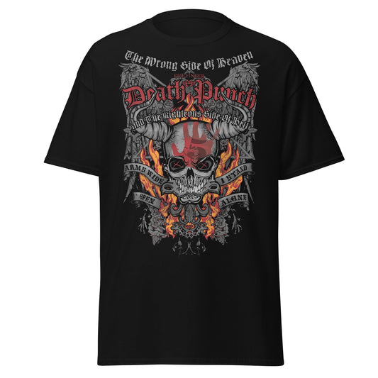 Five Finger Death Punch Wrong or Righteous Jumbo Print Mens T Shirt Black