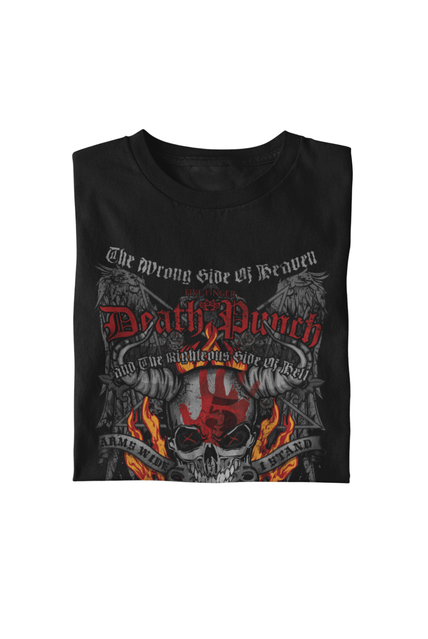 Five Finger Death Punch Wrong or Righteous Officially Licensed Mens T Shirt Black