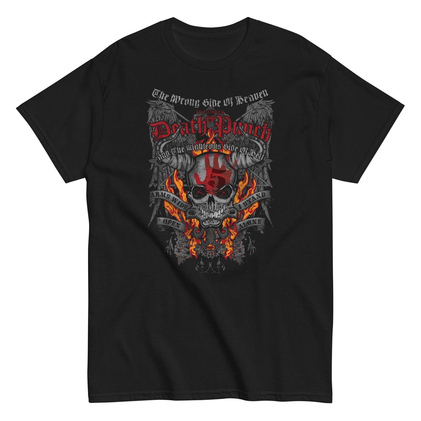 Five Finger Death Punch Wrong or Righteous Officially Licensed Mens T Shirt Black