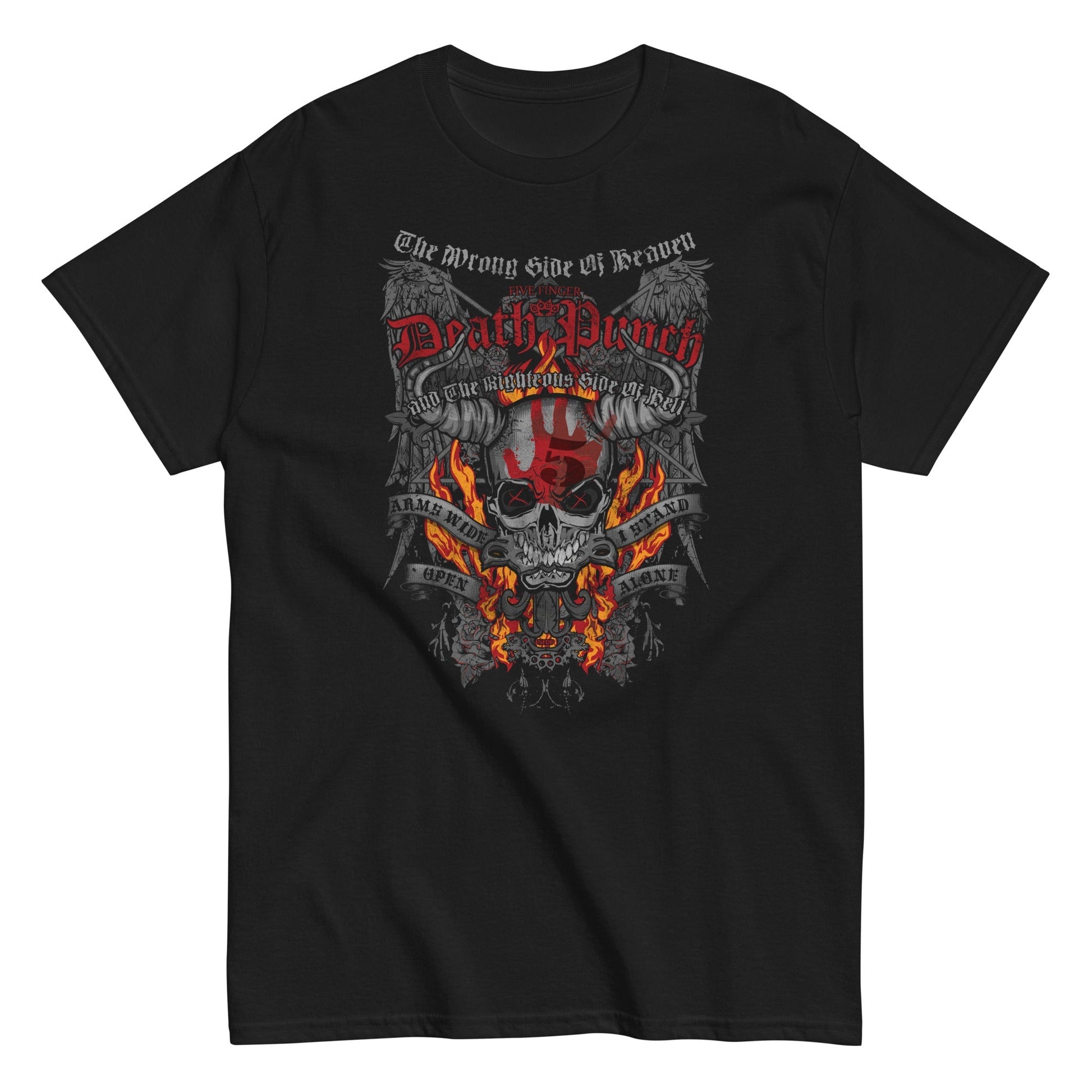 Five Finger Death Punch Wrong or Righteous Officially Licensed Mens T Shirt Black