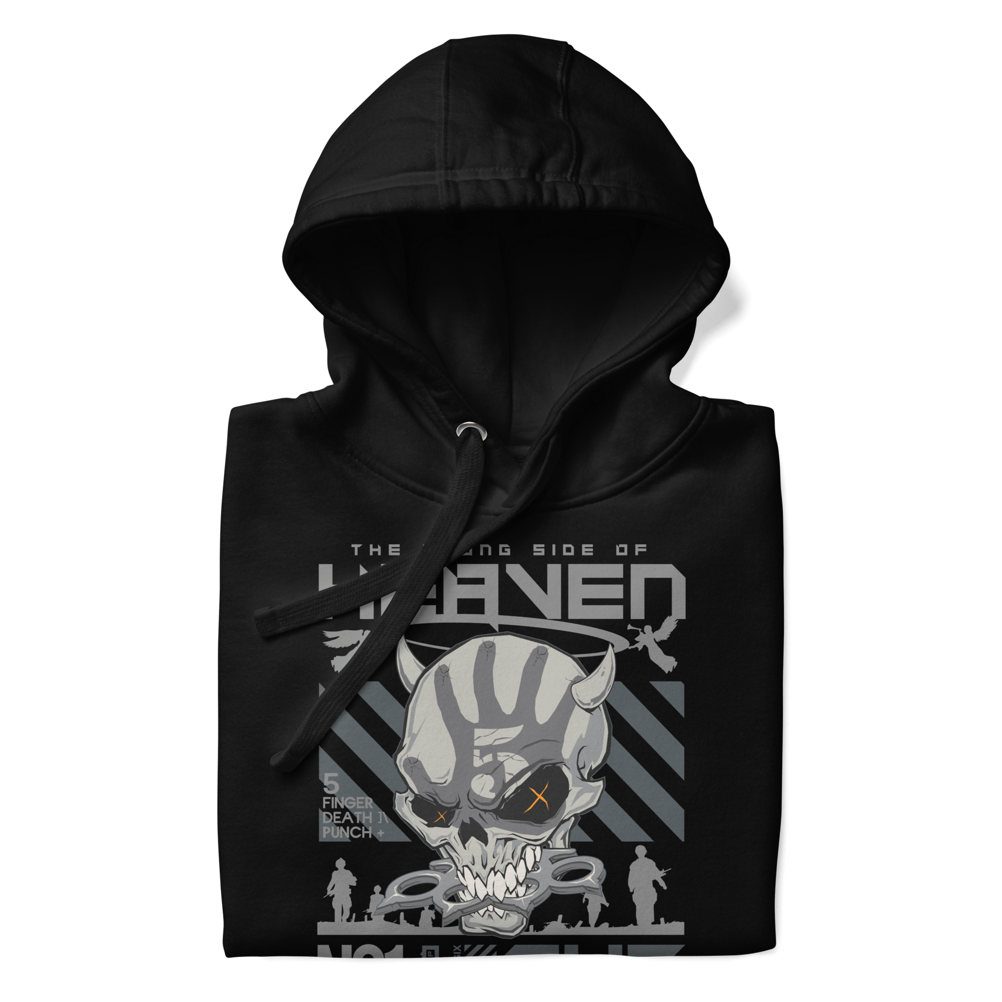 Five Finger Death Punch Wrong Side of Heaven Mens Officially Licensed Hoodie Black