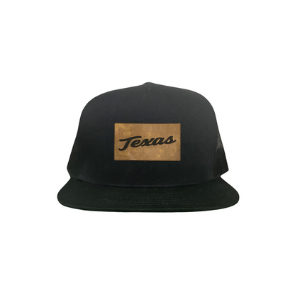 Texas Longhorns Texas Script Leather Rectangle / 238 / Hats / UT9287 / MM Hat