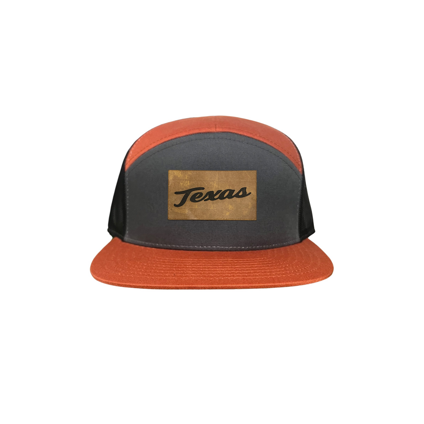 Texas Longhorns Texas Script Leather Rectangle / 238 / Hats / UT9287 / MM Hat