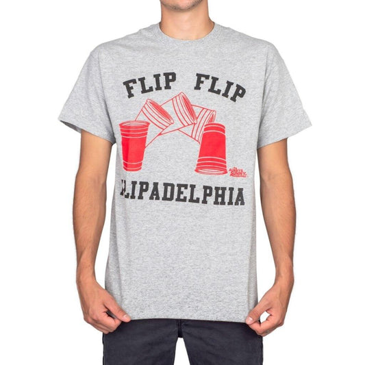 Flip Cup Flipadelphia Adult T Shirt Grey Officially Licensed