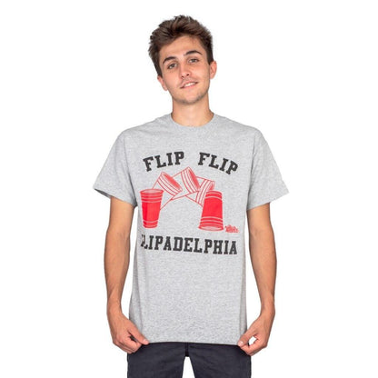 Flip Cup Flipadelphia Adult T Shirt Grey Officially Licensed