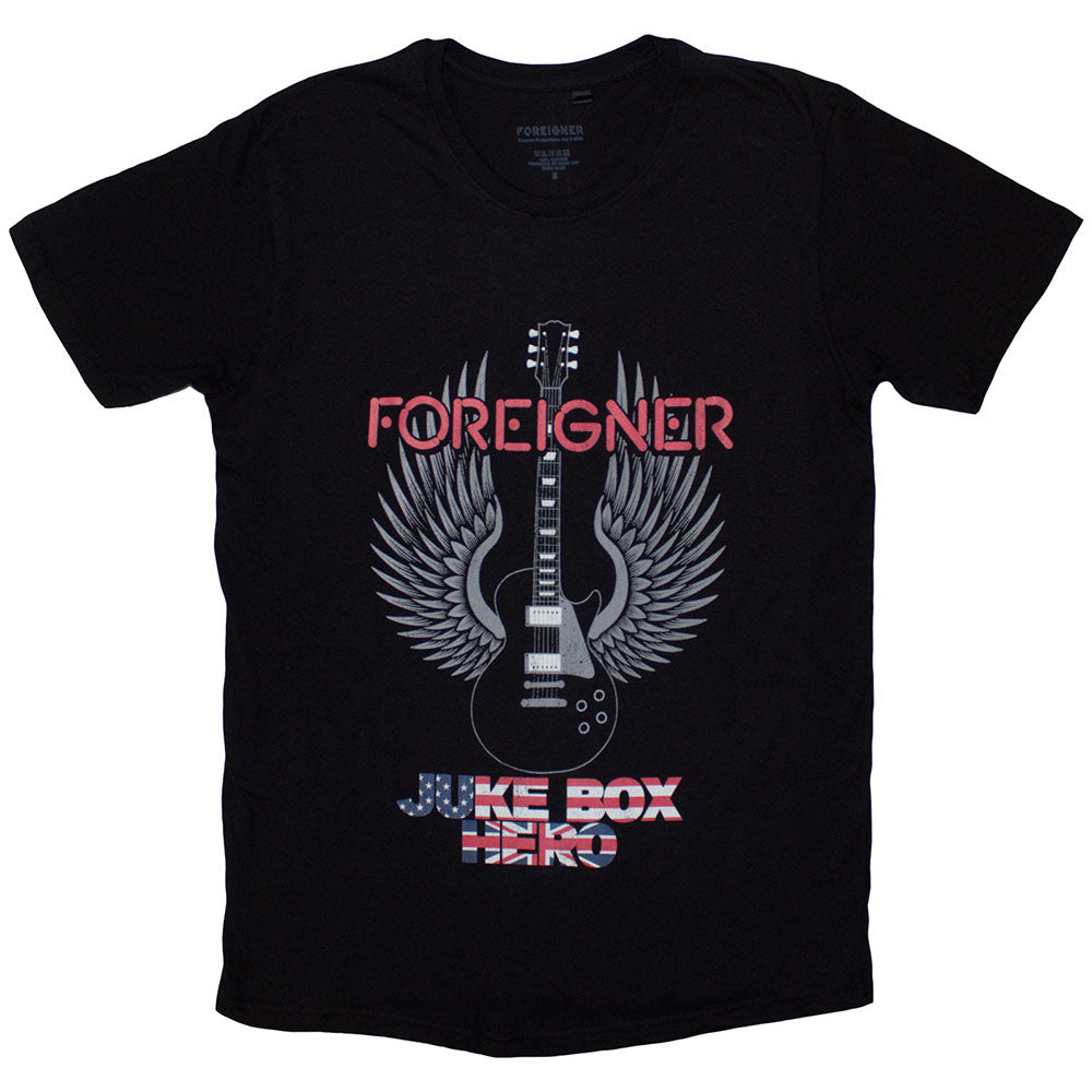 Foreigner Juke Box Hero Mens T Shirt Black