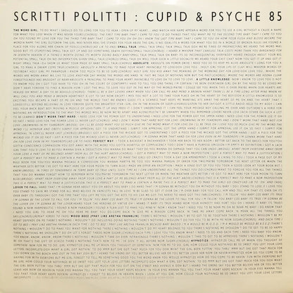 Scritti Politti – Cupid & Psyche 85 (LP Vinyl) Vinyl Record