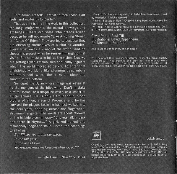 Bob Dylan – Blood on the Tracks Music CD