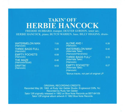 Herbie Hancock – Takin' Off Music CD