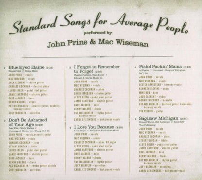 John Prine & Mac Wiseman – Standard Songs for Average People Music CD