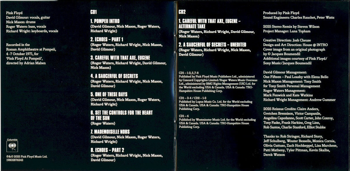 Pink Floyd – Pink Floyd At Pompeii - MCMLXXII Music CD
