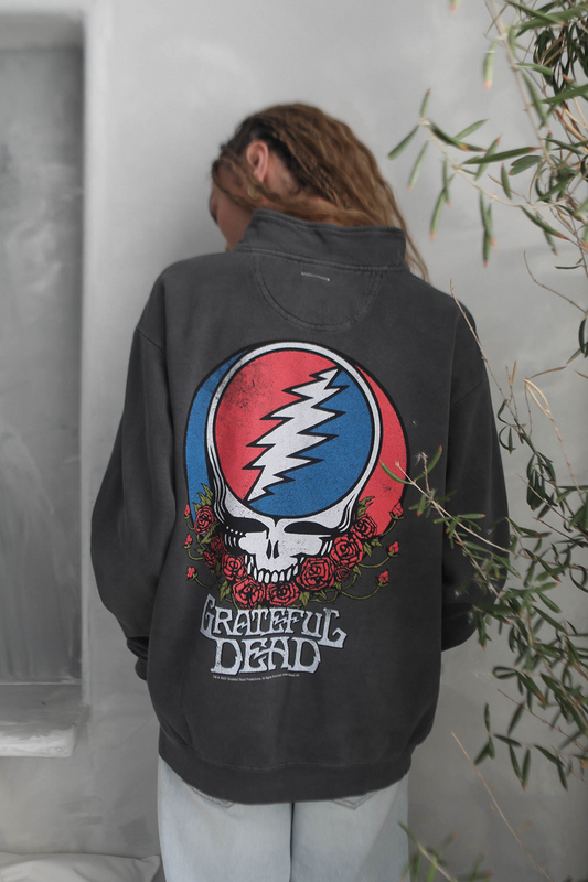 Grateful Dead Zip Up Sweatshirt Hoodie Black