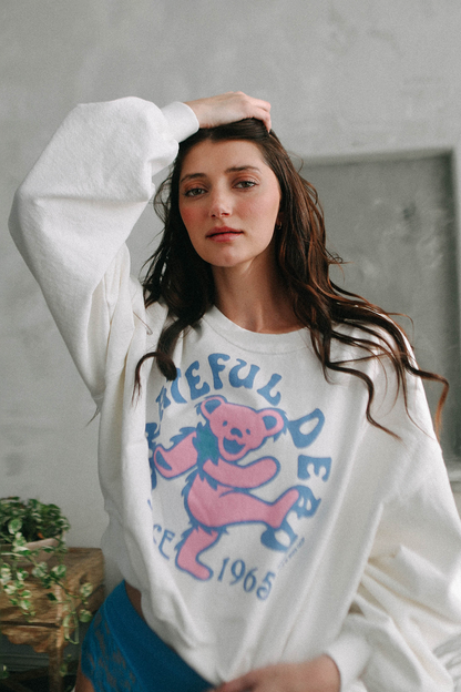 Grateful Dead 1965 Womens Sweatshirt White