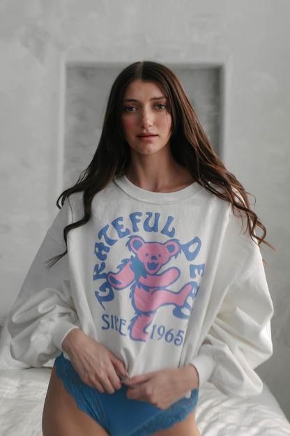 Grateful Dead 1965 Womens Sweatshirt White