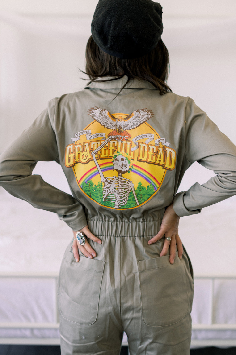 Grateful Dead Iconic Womens Jumpsuit Military Green