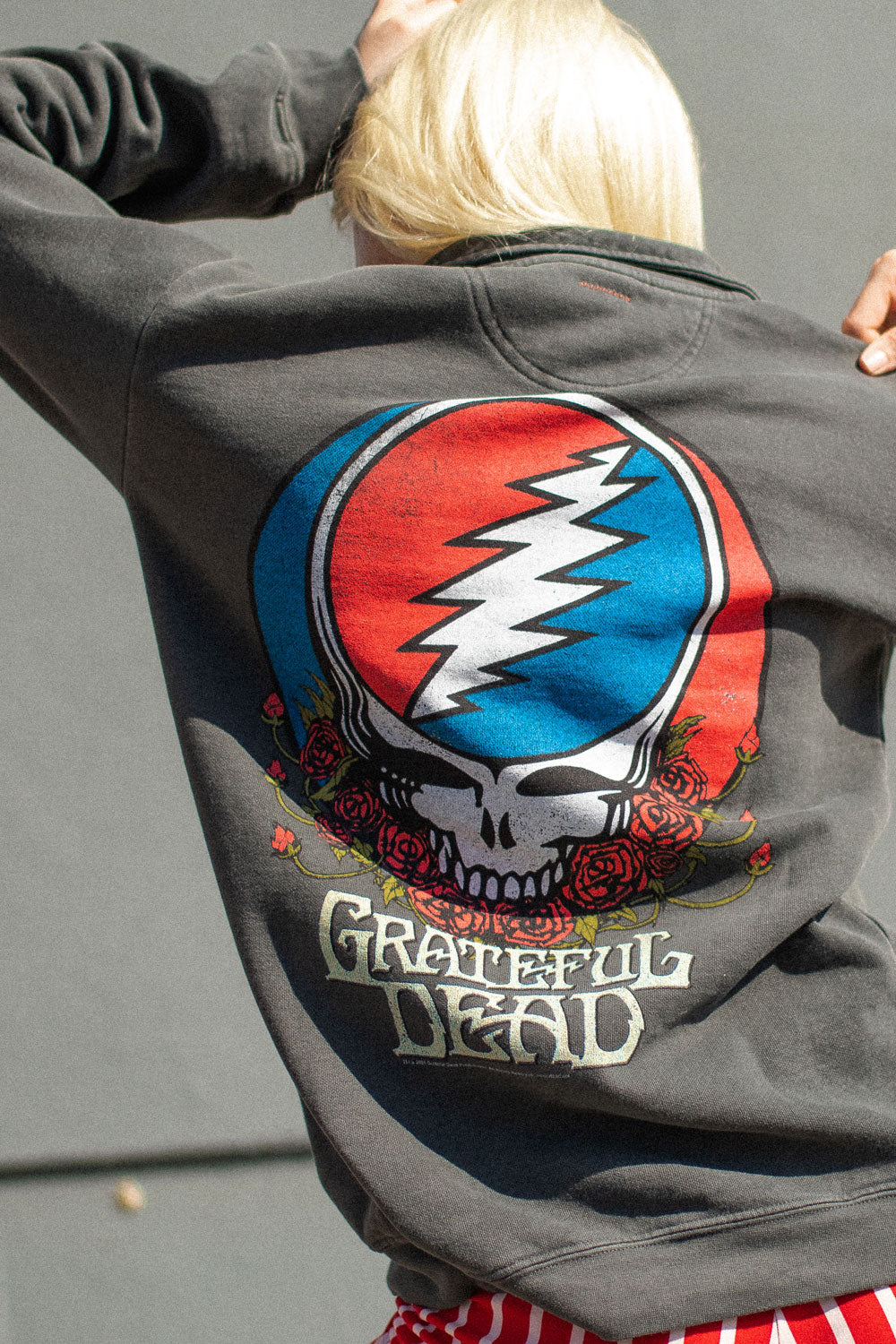 Grateful Dead Zip Up Sweatshirt Hoodie Black