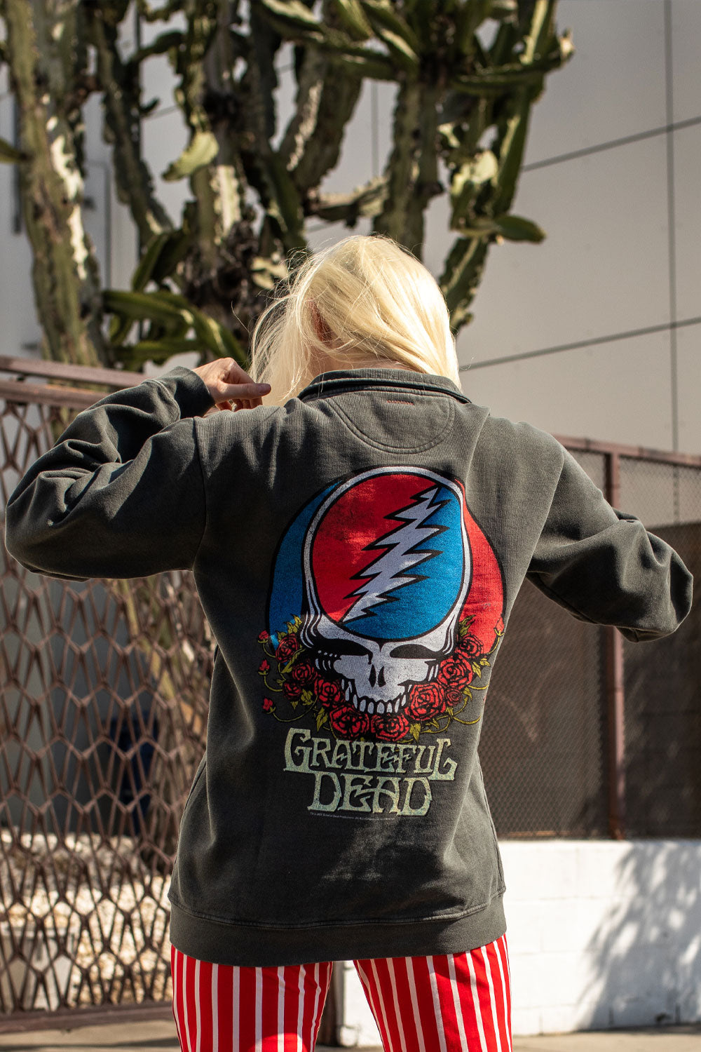 Grateful Dead Zip Up Sweatshirt Hoodie Black