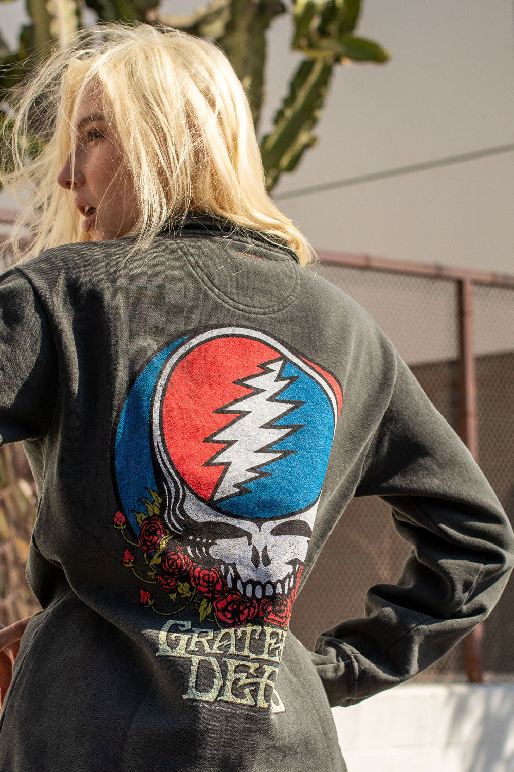 Grateful Dead Zip Up Sweatshirt Hoodie Black