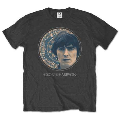 George Harrison Circular Portrait Mens T Shirt Officially Licensed