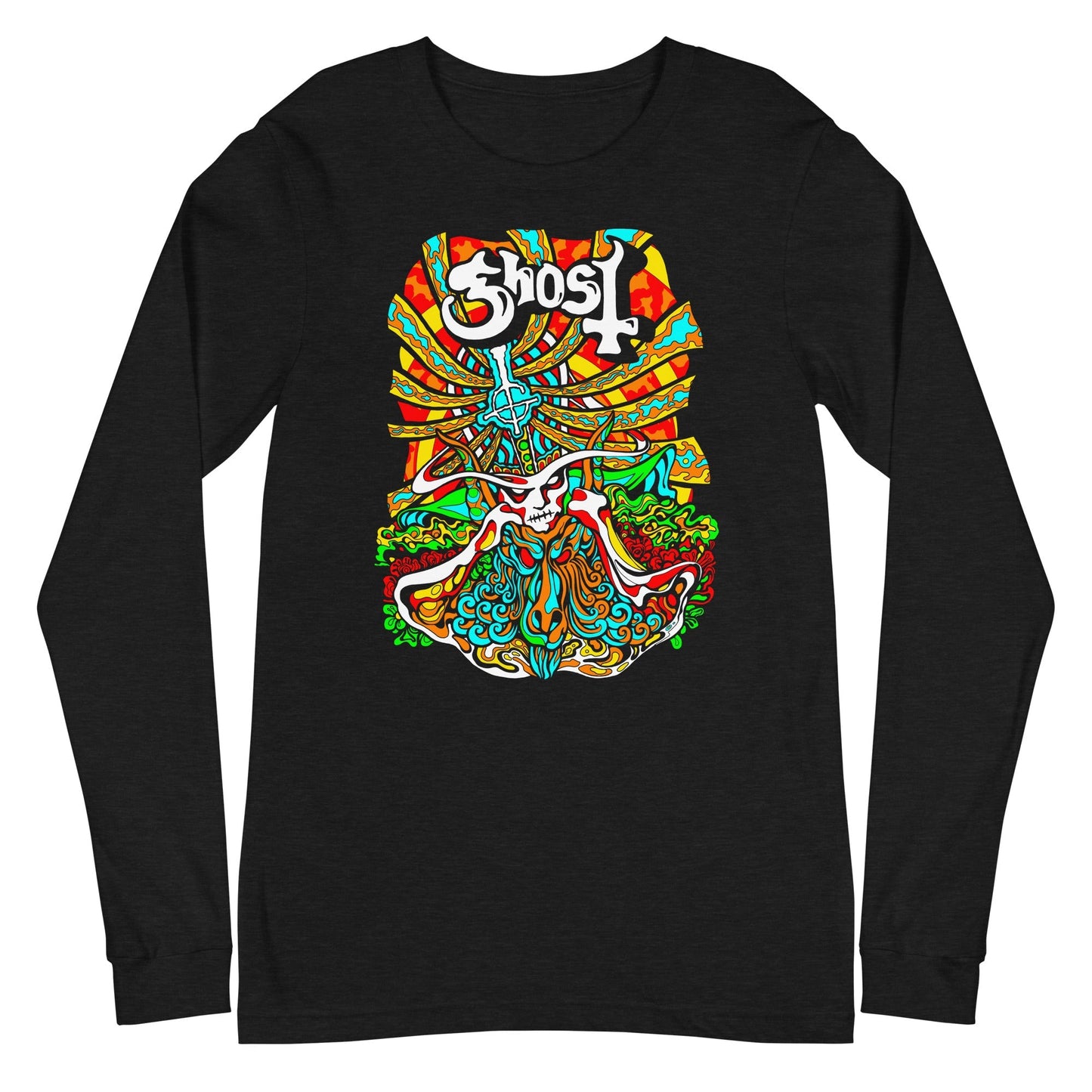 Ghost Psychedelic Mens Long Sleeve T Shirt Black