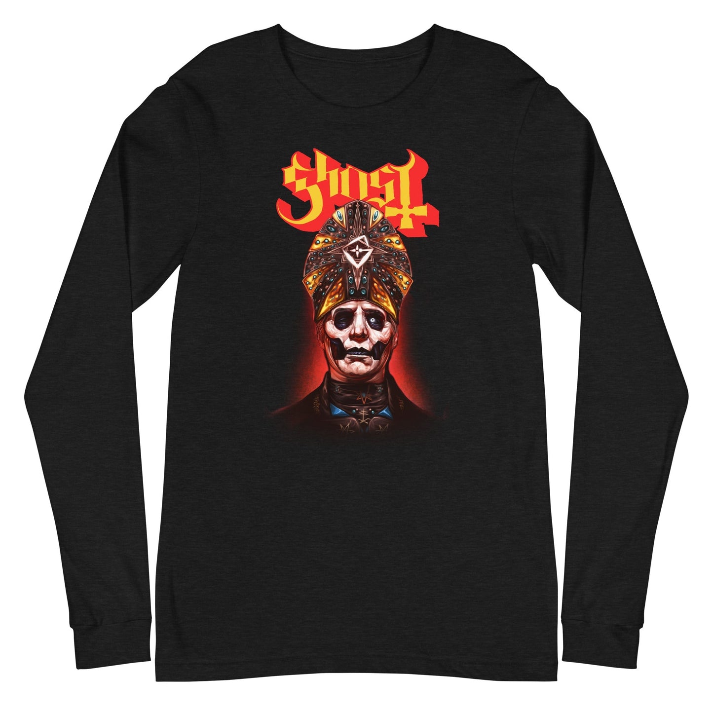 Ghost Red Glow Mens Long Sleeve T Shirt Black